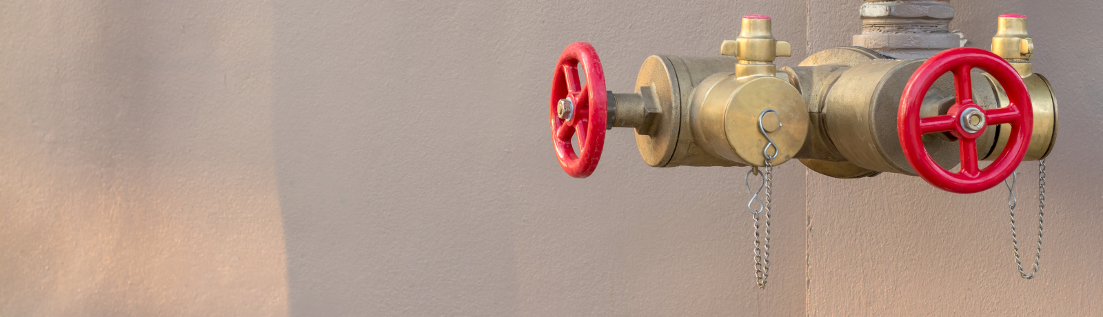 Red Valve Pipe Near Wall 1600x460